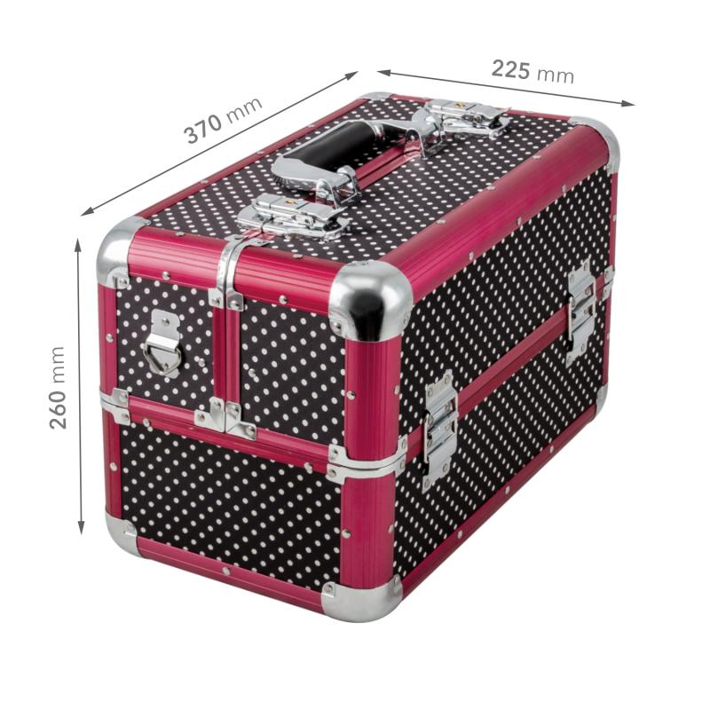 Kozmetický kufrík objem 20litrov Čierny s bodkami