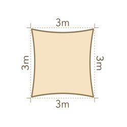 Slnečná clona 3x3m HDPE  - č. 3