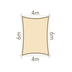 Slnečná clona 4x6m HDPE krémová  - č. 3