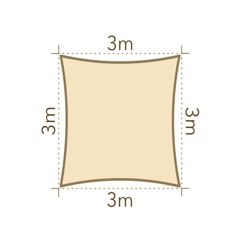 Slnečná clona 3x3m HDPE 