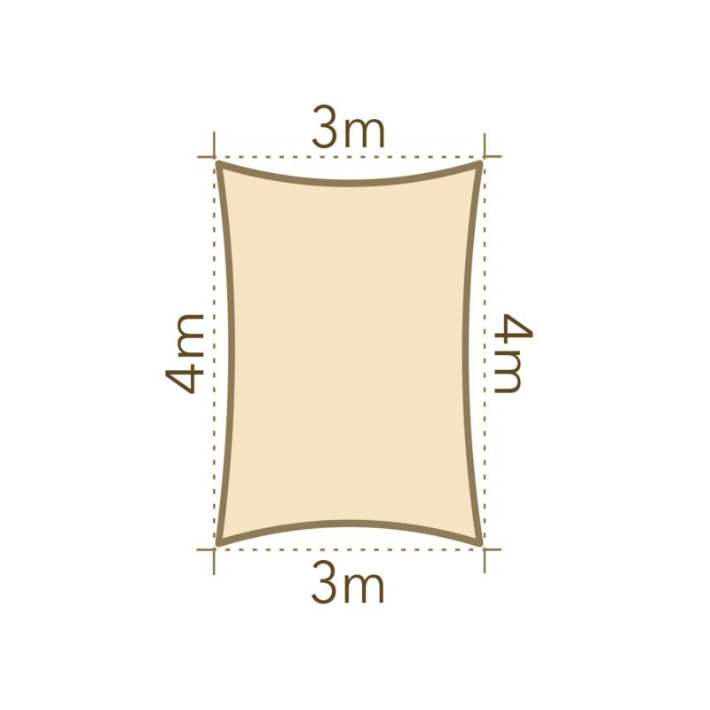 Slnečná clona 3x4m  HDPE 