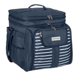 Pikniková taška  pre 4 osoby, cez rameno Modrá s pruhmi - č. 4