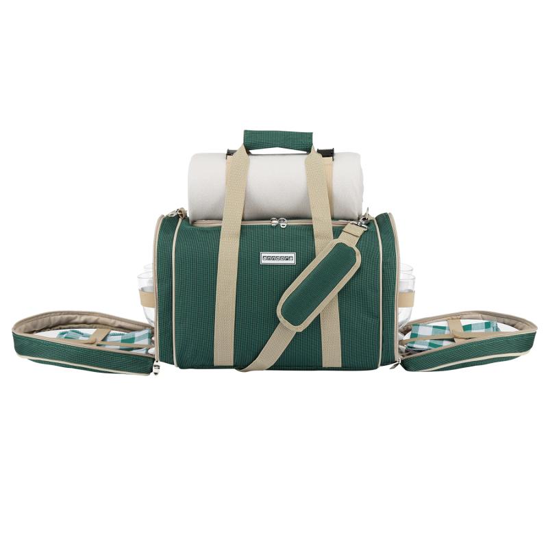 Pikniková taška pre 4 osoby s dekou Zelená