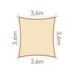 Slnečná clona 3,6x3,6m Polyester  - č. 7