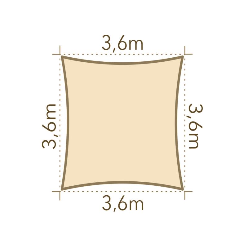 Slnečná clona 3,6x3,6m Polyester 